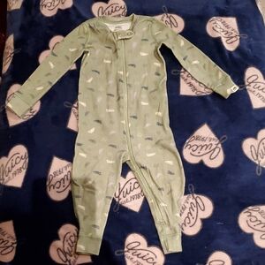 Charming Green Cloud Print Kids Bodysuit